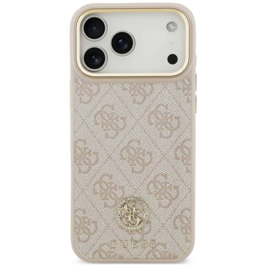 Etui Guess 4G Strass Logo MagSafe do iPhone 18 Pro Max / 17 Pro Max różowy