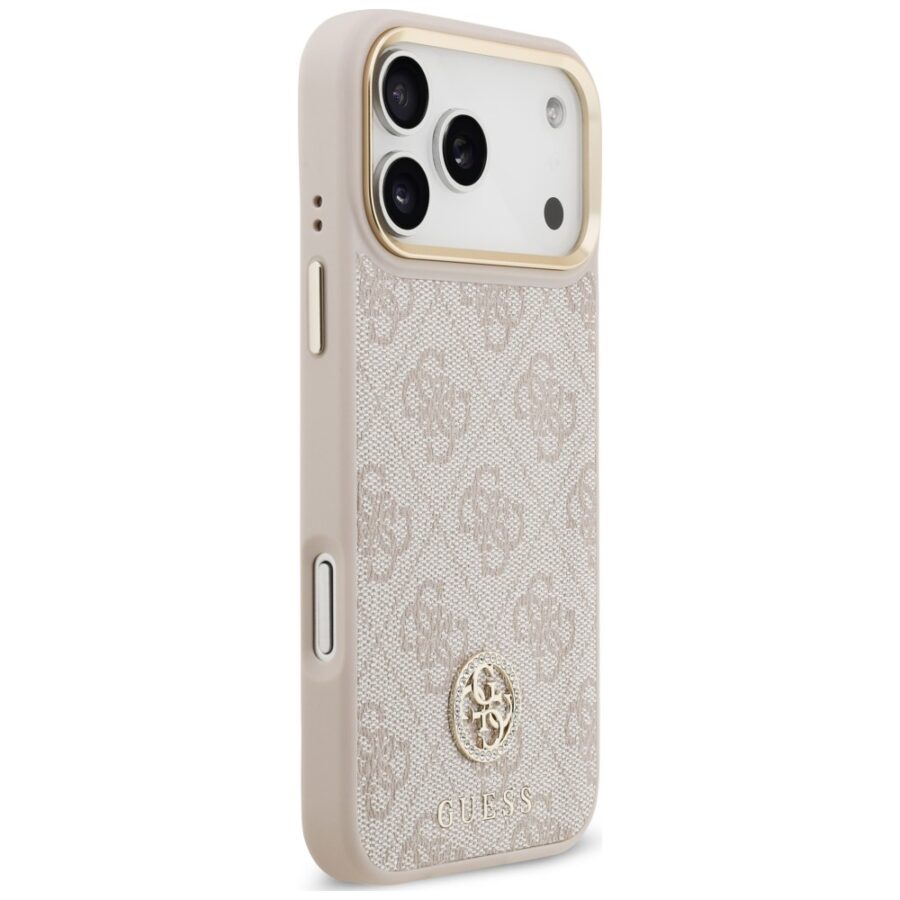 Etui Guess 4G Strass Logo MagSafe do iPhone 18 Pro Max / 17 Pro Max różowy