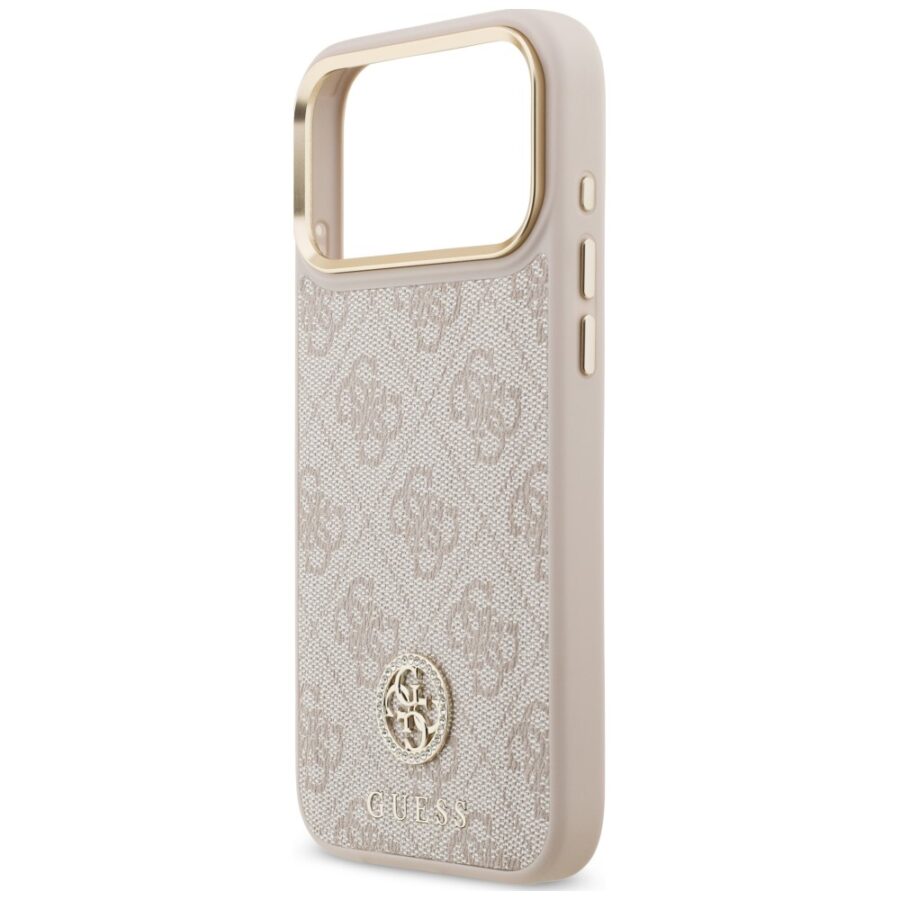 Etui Guess 4G Strass Logo MagSafe do iPhone 18 Pro Max / 17 Pro Max różowy