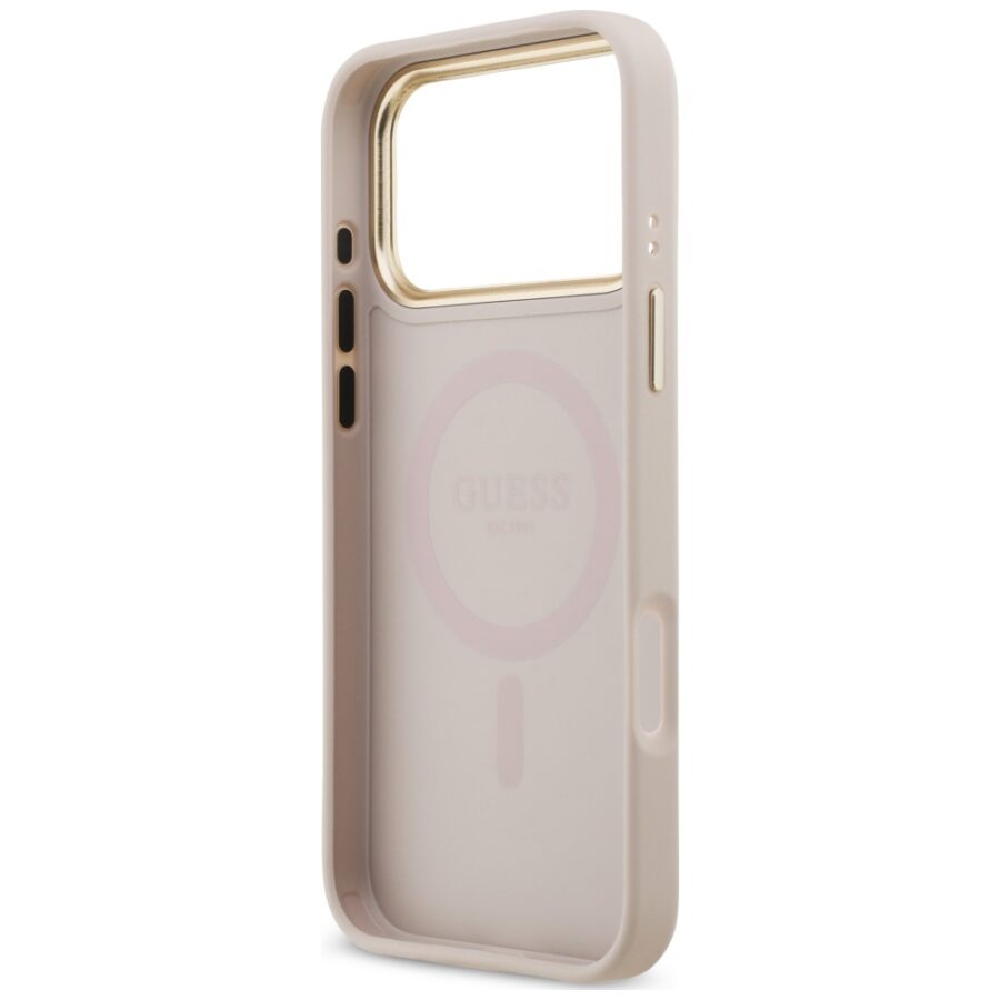 Etui Guess 4G Strass Logo MagSafe do iPhone 18 Pro Max / 17 Pro Max różowy