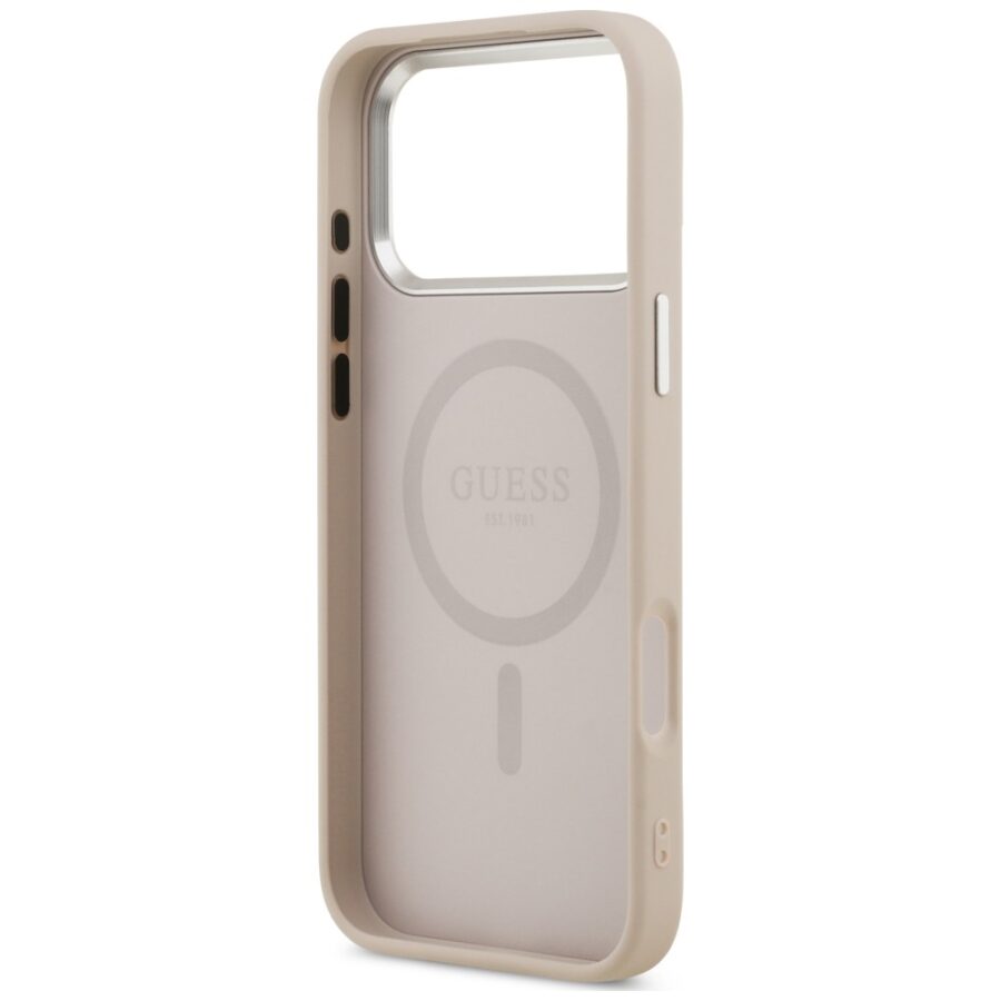 Etui Guess Triangle Logo MagSafe do iPhone 18 Pro Max / 17 Pro Max różowy