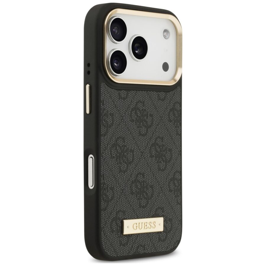 Etui Guess 4G Logo Plate MagSafe do iPhone 18 Pro Max / 17 Pro Max czarny