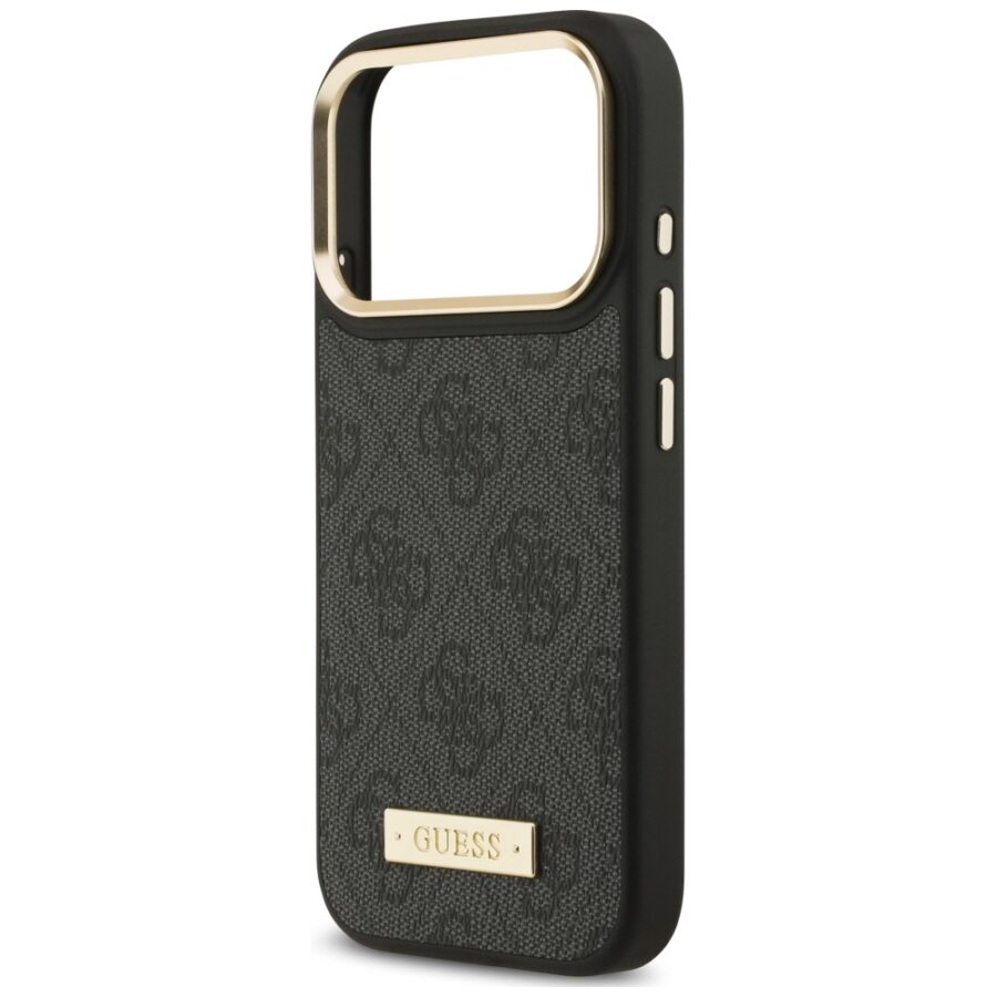 Etui Guess 4G Logo Plate MagSafe do iPhone 18 Pro Max / 17 Pro Max czarny