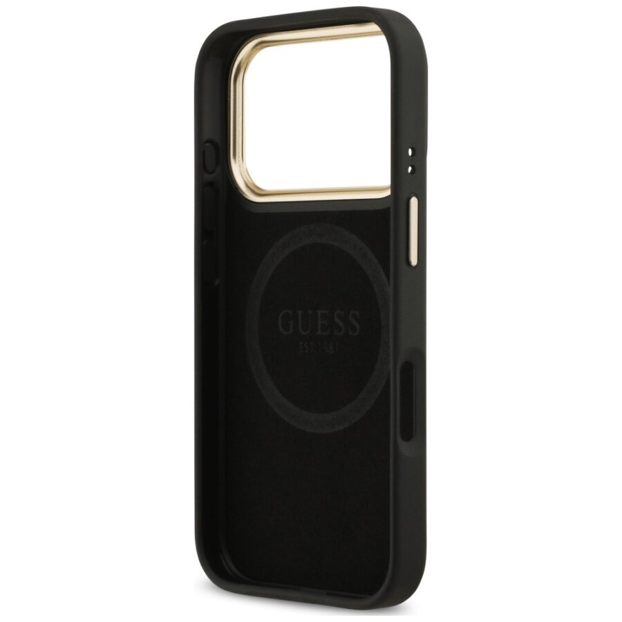 Etui Guess 4G Logo Plate MagSafe do iPhone 18 Pro Max / 17 Pro Max czarny