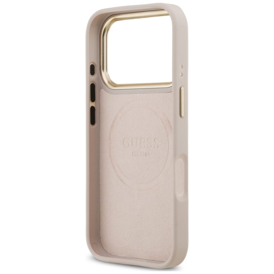 Etui Guess 4G Logo Plate MagSafe do iPhone 18 Pro Max / 17 Pro Max różowy