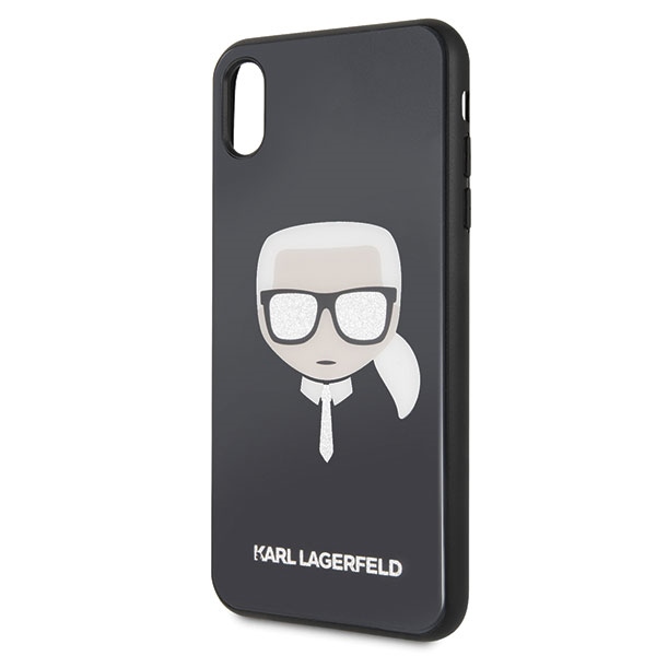 Karl Lagerfeld KLHCI65DLHBK iPhone XsMax czarny/black Iconic Glitter Karl`s Head