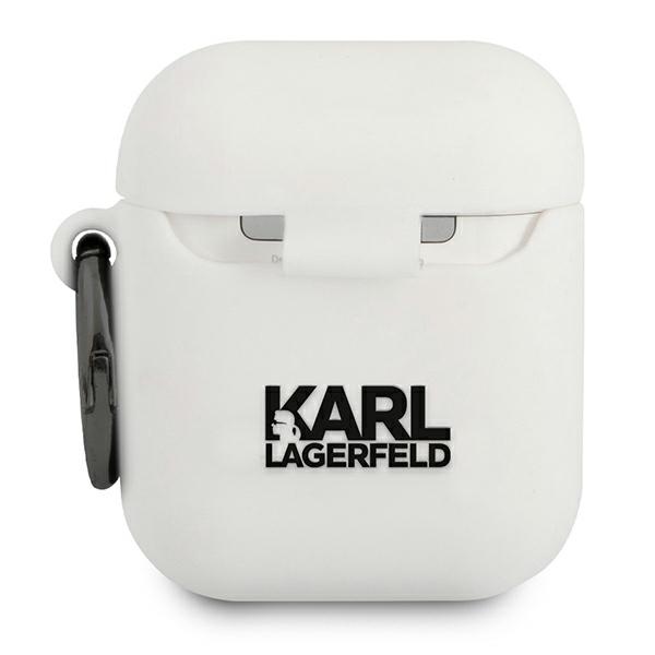 Karl Lagerfeld KLACCSILKHWH AirPods 1/2cover biały/white Silicone Ikonik