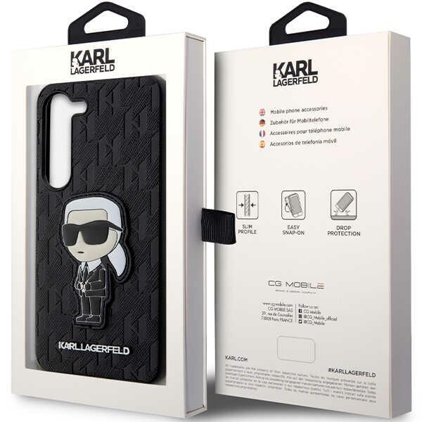 Karl Lagerfeld KLHCS23SSAKLHKPK S23 S911hardcase czarny/black Saffiano Monogram Ikonik