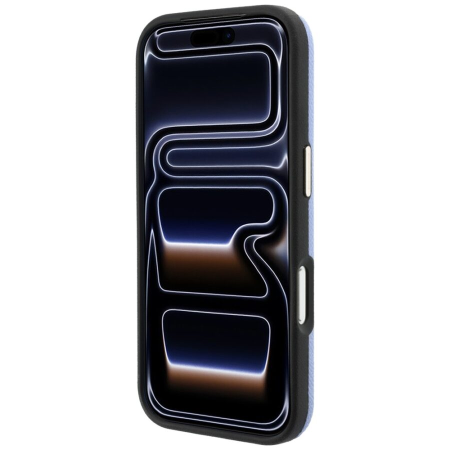 Etui Karl Lagerfeld Grained with Resin Signature Logo MagSafe do iPhone 18 Pro Max / 17 Pro Max jasnoniebieski