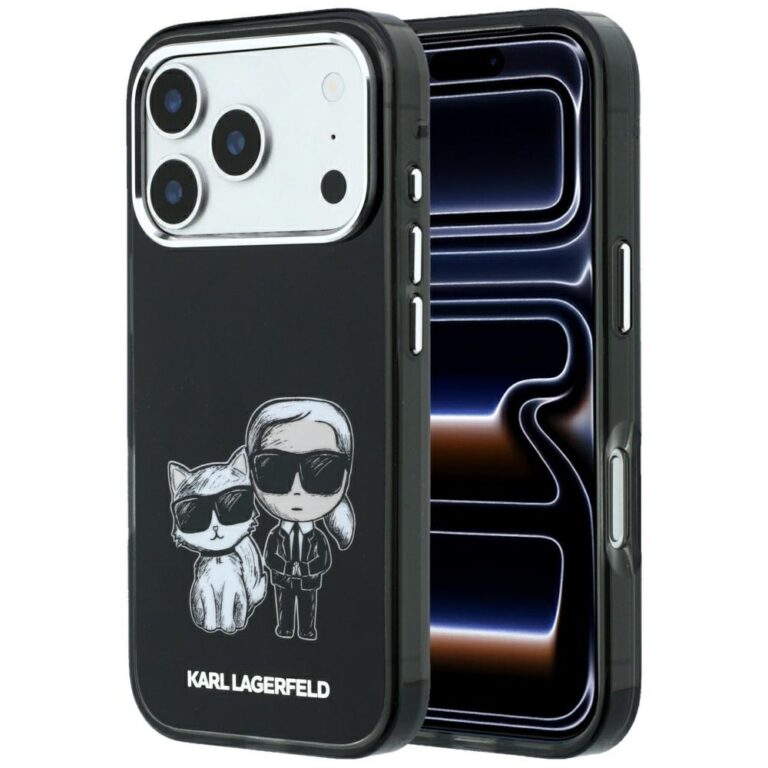 Etui Karl Lagerfeld Smooth Karl & Choupette Bodies Sketch MagSafe do iPhone 18 Pro Max / 17 Pro Max czarny