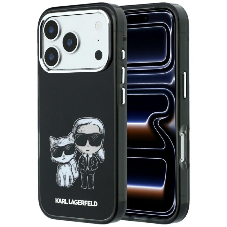 Etui Karl Lagerfeld Smooth Karl & Choupette Bodies Sketch MagSafe do iPhone 18 Pro Max / 17 Pro Max czarny
