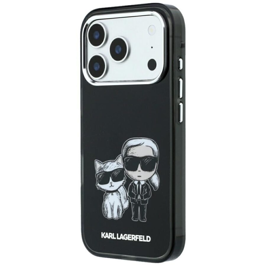 Etui Karl Lagerfeld Smooth Karl & Choupette Bodies Sketch MagSafe do iPhone 18 Pro Max / 17 Pro Max czarny