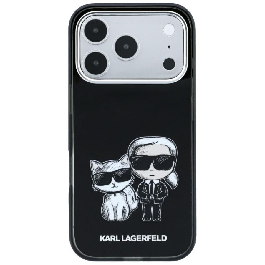 Etui Karl Lagerfeld Smooth Karl & Choupette Bodies Sketch MagSafe do iPhone 18 Pro Max / 17 Pro Max czarny