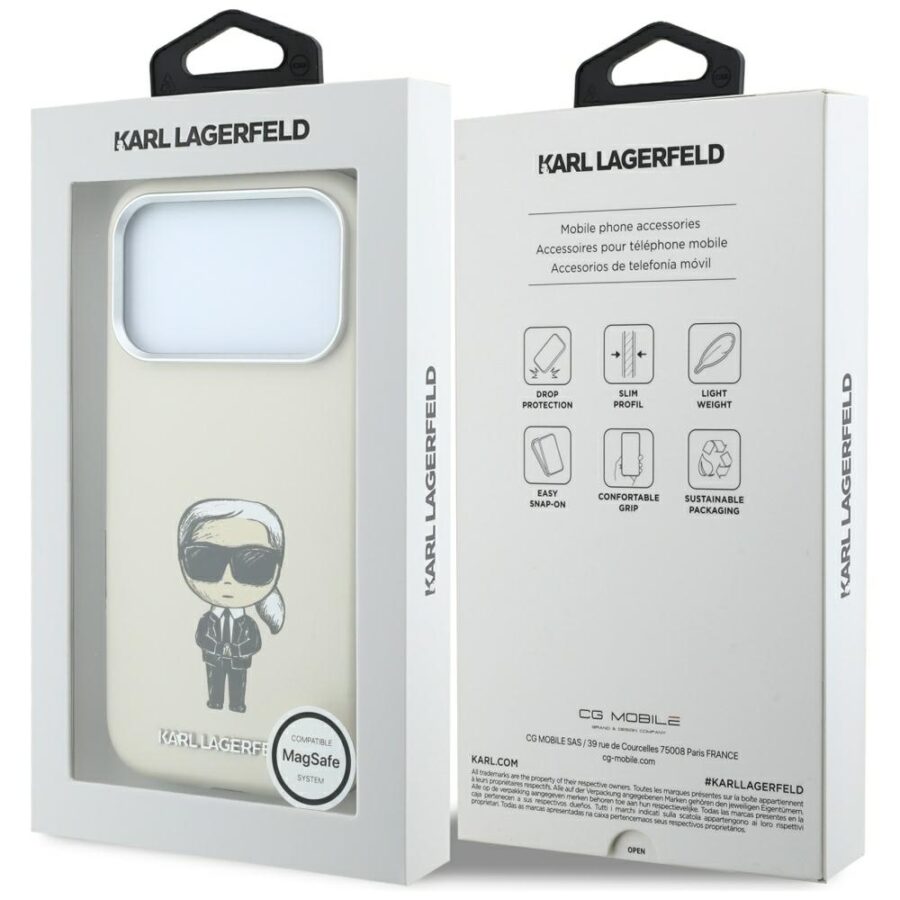 Etui Karl Lagerfeld Smooth Ikonik Sketch MagSafe do iPhone 18 Pro Max / 17 Pro Max beżowy