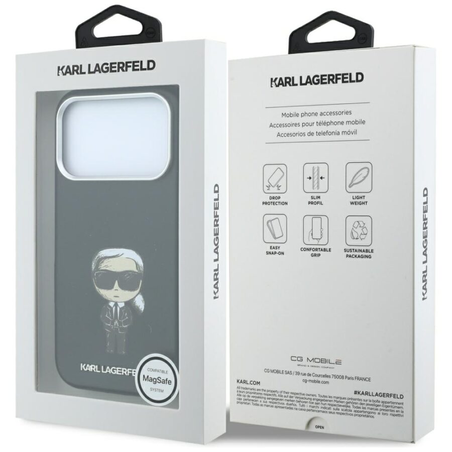 Etui Karl Lagerfeld Smooth Ikonik Sketch MagSafe do iPhone 18 Pro Max / 17 Pro Max czarny