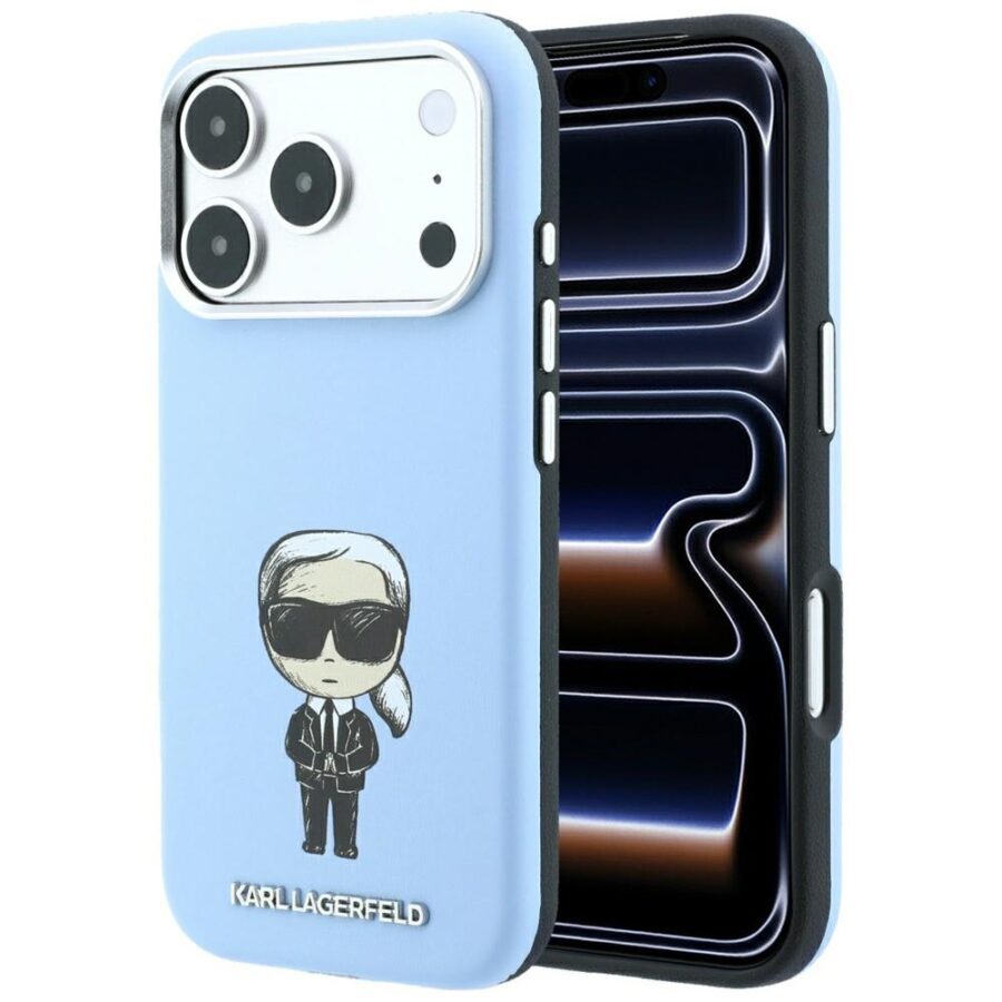 Etui Karl Lagerfeld Smooth Ikonik Sketch MagSafe do iPhone 18 Pro Max / 17 Pro Max jasnoniebieski