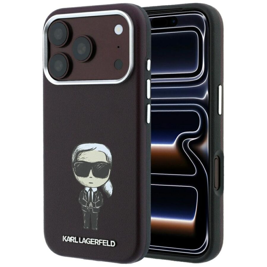 Etui Karl Lagerfeld Smooth Ikonik Sketch MagSafe do iPhone 18 Pro Max / 17 Pro Max burgundowy