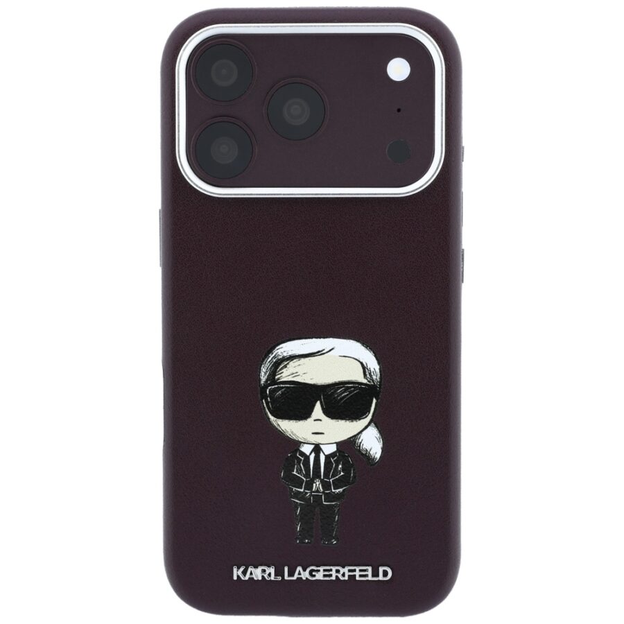 Etui Karl Lagerfeld Smooth Ikonik Sketch MagSafe do iPhone 18 Pro Max / 17 Pro Max burgundowy