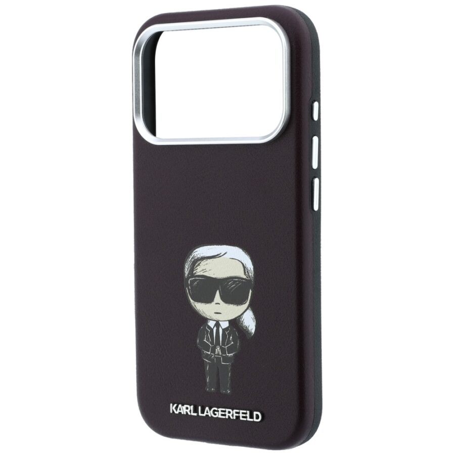 Etui Karl Lagerfeld Smooth Ikonik Sketch MagSafe do iPhone 18 Pro Max / 17 Pro Max burgundowy