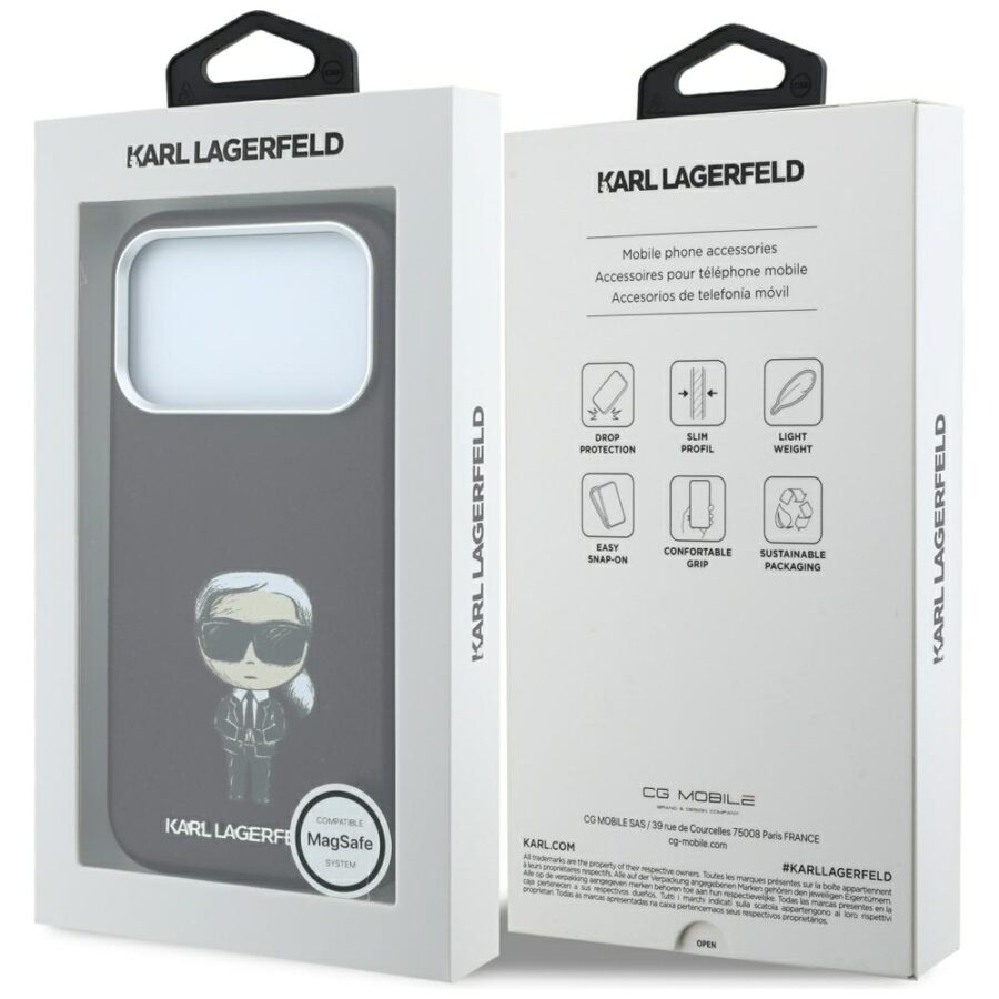 Etui Karl Lagerfeld Smooth Ikonik Sketch MagSafe do iPhone 18 Pro Max / 17 Pro Max burgundowy