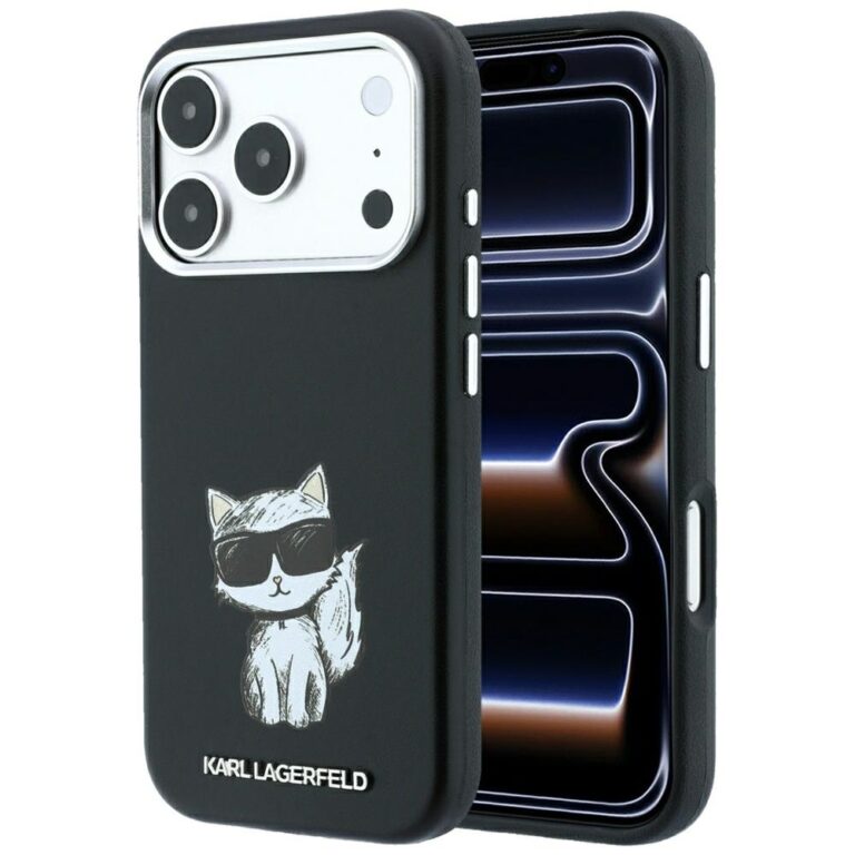 Etui Karl Lagerfeld Smooth Choupette Sketch MagSafe do iPhone 18 Pro Max / 17 Pro Max czarny