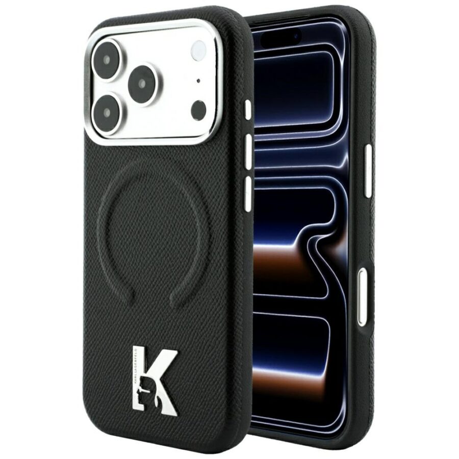 Etui Karl Lagerfeld Grained Embossed Ring & Kameo Logo MagSafe do iPhone 18 Pro / 17 Pro czarny