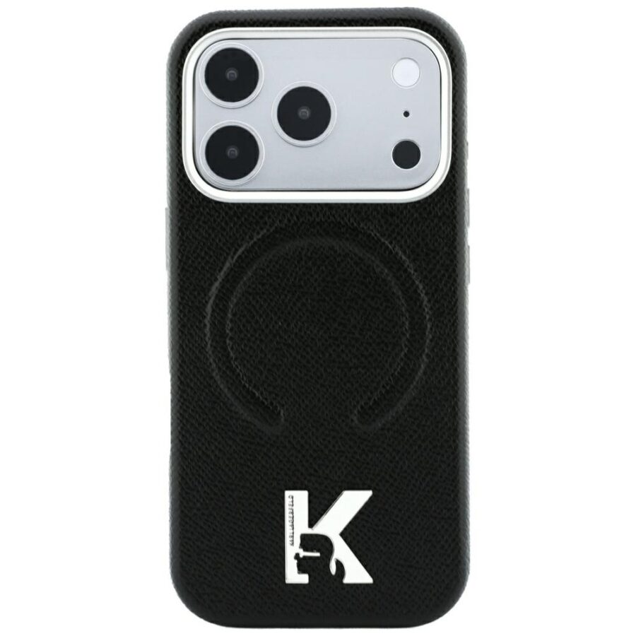Etui Karl Lagerfeld Grained Embossed Ring & Kameo Logo MagSafe do iPhone 18 Pro Max / 17 Pro Max czarny