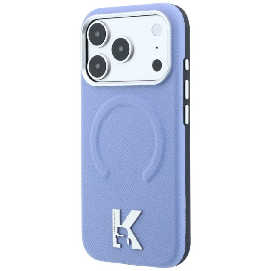 Etui Karl Lagerfeld Grained Embossed Ring & Kameo Logo MagSafe do iPhone 18 Pro Max / 17 Pro Max jasnoniebieski