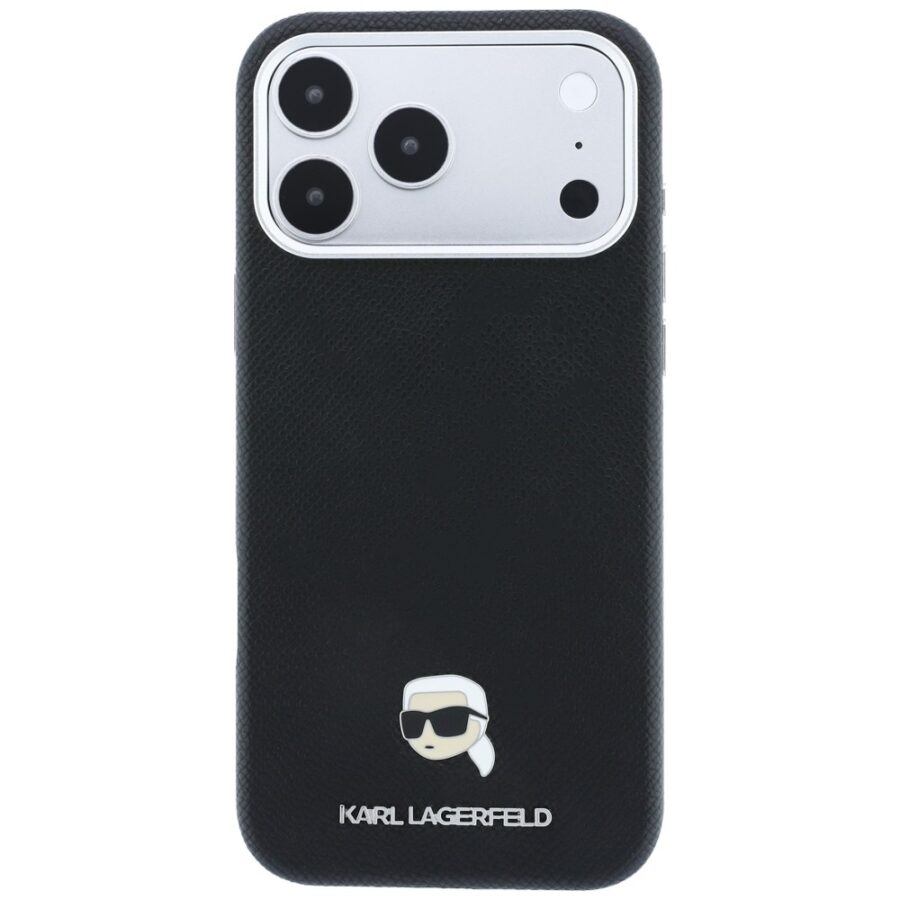 Etui Karl Lagerfeld Grained Karl Head Metal MagSafe do iPhone 18 Pro Max / 17 Pro Max czarny