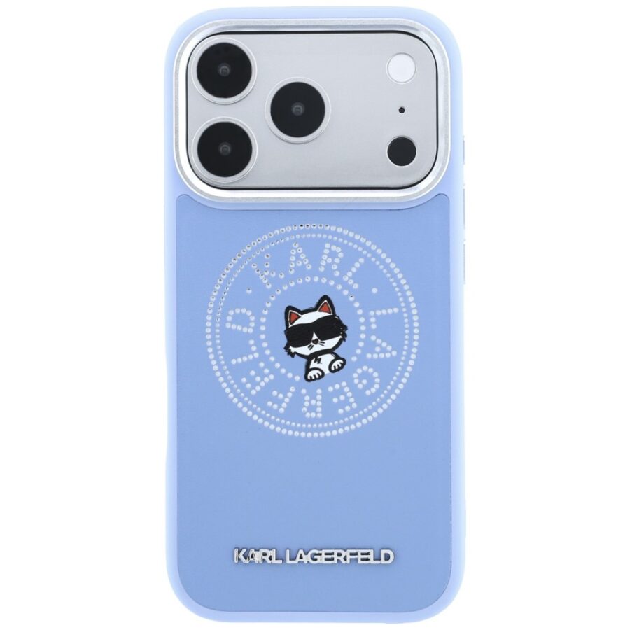 Etui Karl Lagerfeld Point & Choupette Sketch MagSafe do iPhone 18 Pro / 17 Pro niebieski