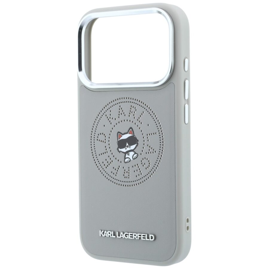 Etui Karl Lagerfeld Point & Choupette Sketch MagSafe do iPhone 18 Pro Max / 17 Pro Max szary