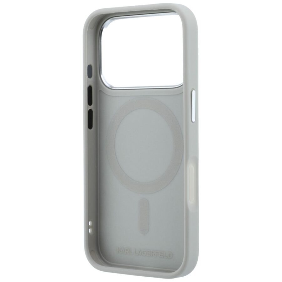 Etui Karl Lagerfeld Point & Choupette Sketch MagSafe do iPhone 18 Pro Max / 17 Pro Max szary