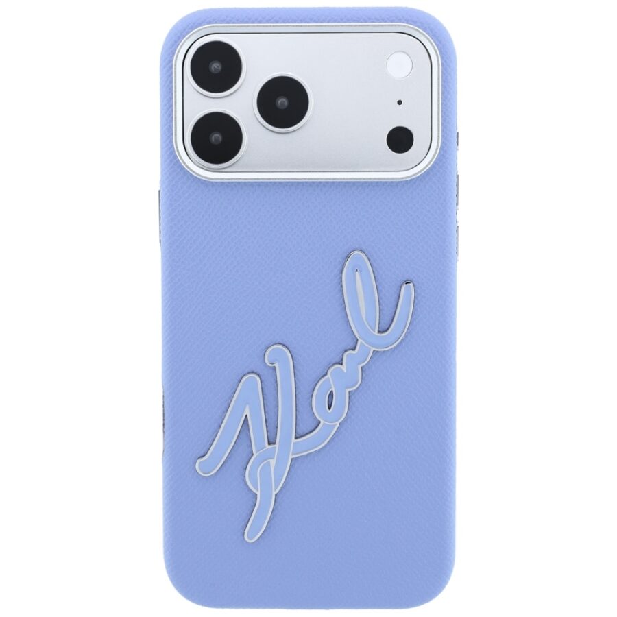 Etui Karl Lagerfeld Smooth Big Resin Signature Logo do iPhone 18 Pro / 17 Pro niebieski