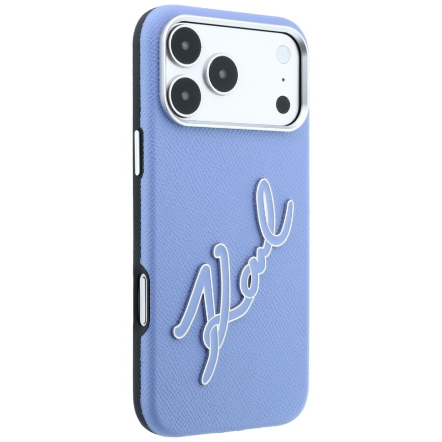 Etui Karl Lagerfeld Smooth Big Resin Signature Logo do iPhone 18 Pro Max / 17 Pro Max niebieski