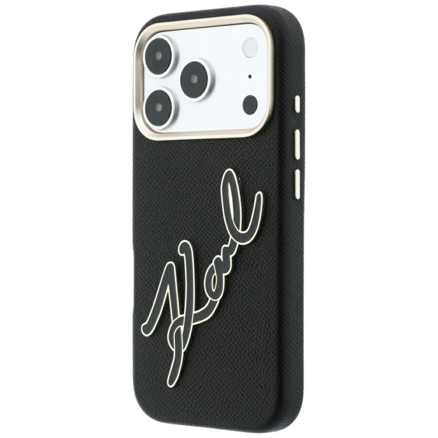Etui Karl Lagerfeld Smooth Big Resin Signature Logo do iPhone 18 Pro / 17 Pro czarny