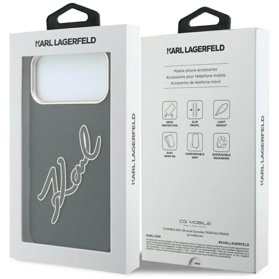 Etui Karl Lagerfeld Smooth Big Resin Signature Logo do iPhone 18 Pro Max / 17 Pro Max czarny