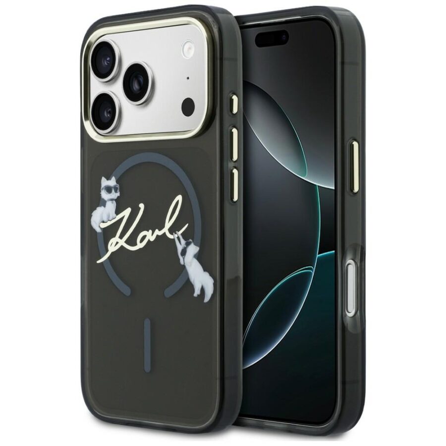 Etui Karl Lagerfeld Script Logo MagSafe do iPhone 18 Pro Max / 17 Pro Max czarny
