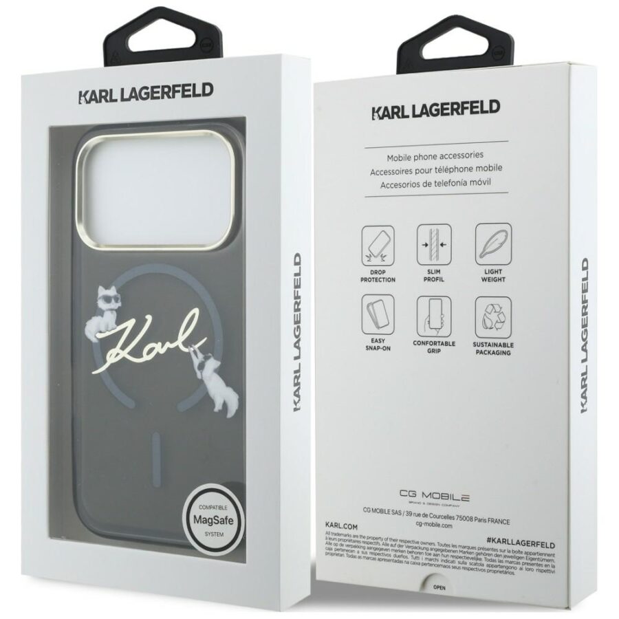 Etui Karl Lagerfeld Script Logo MagSafe do iPhone 18 Pro Max / 17 Pro Max czarny