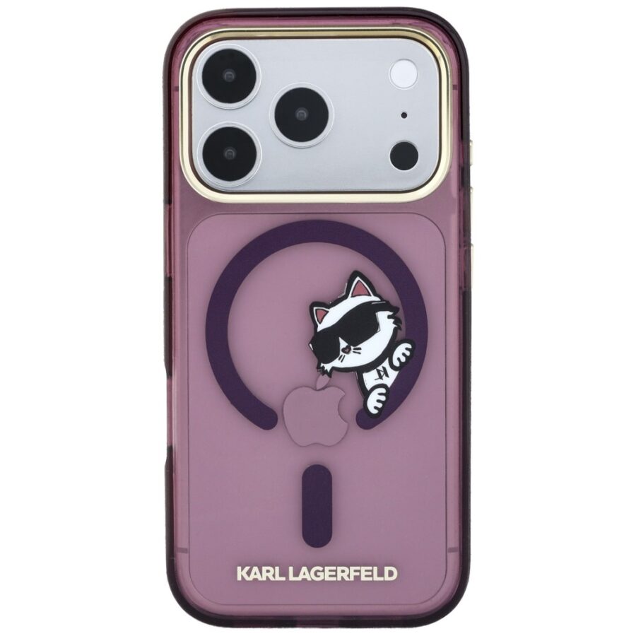 Etui Karl Lagerfeld Peekaboo Logo MagSafe do iPhone 18 Pro Max / 17 Pro Max burgundowy