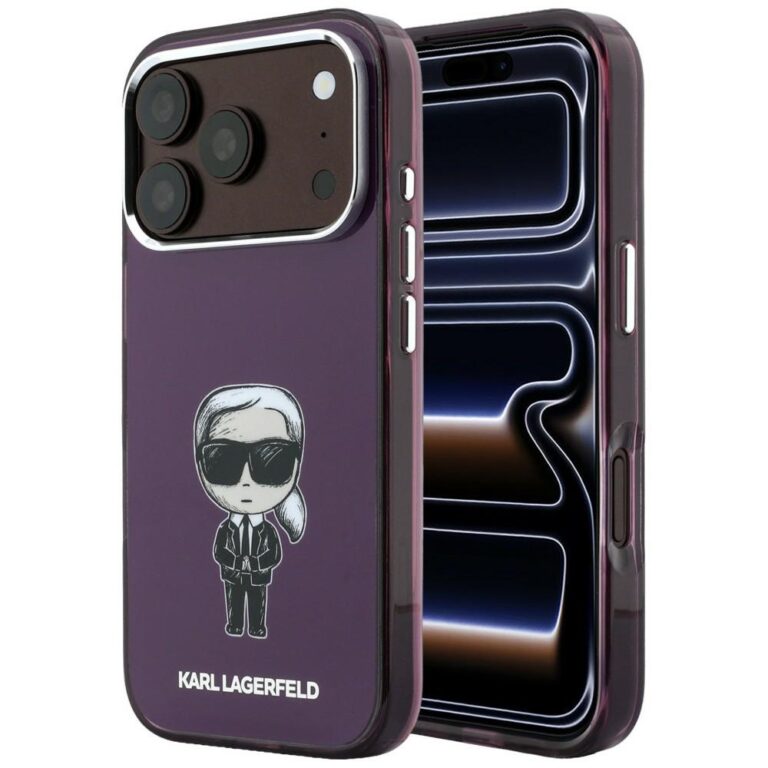Etui Karl Lagerfeld IML Ikonik Sketch Print MagSafe do iPhone 18 Pro Max / 17 Pro Max burgundowy