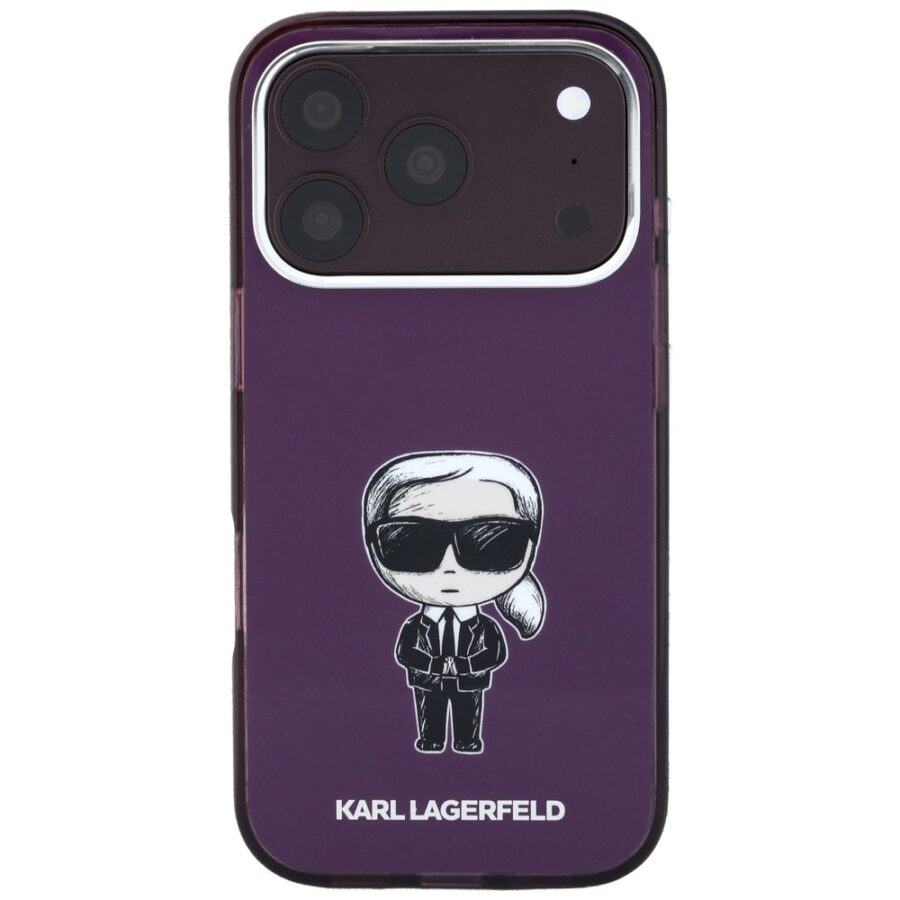 Etui Karl Lagerfeld IML Ikonik Sketch Print MagSafe do iPhone 18 Pro Max / 17 Pro Max burgundowy