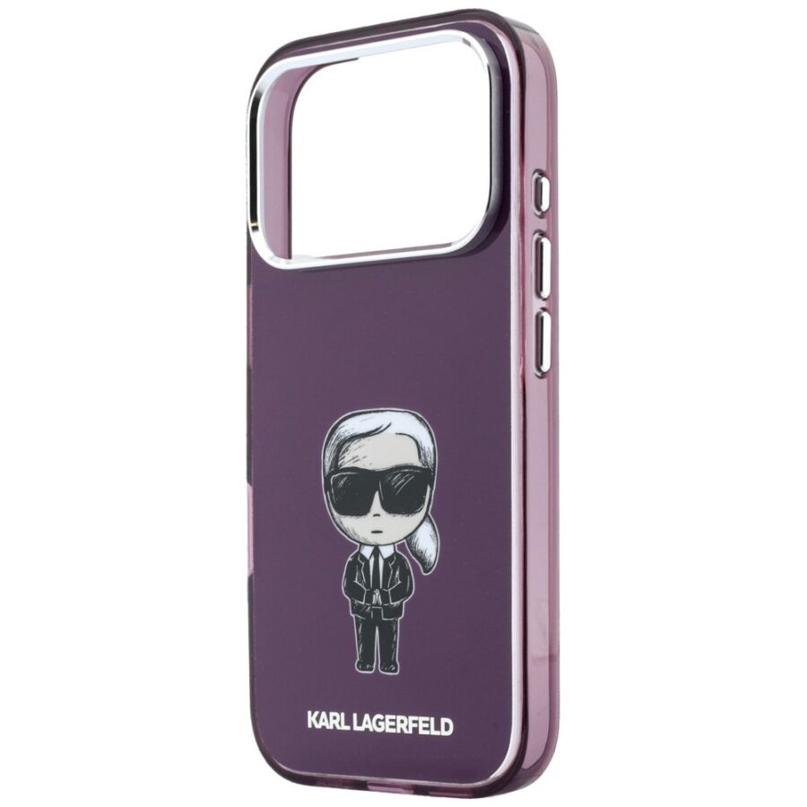Etui Karl Lagerfeld IML Ikonik Sketch Print MagSafe do iPhone 18 Pro Max / 17 Pro Max burgundowy