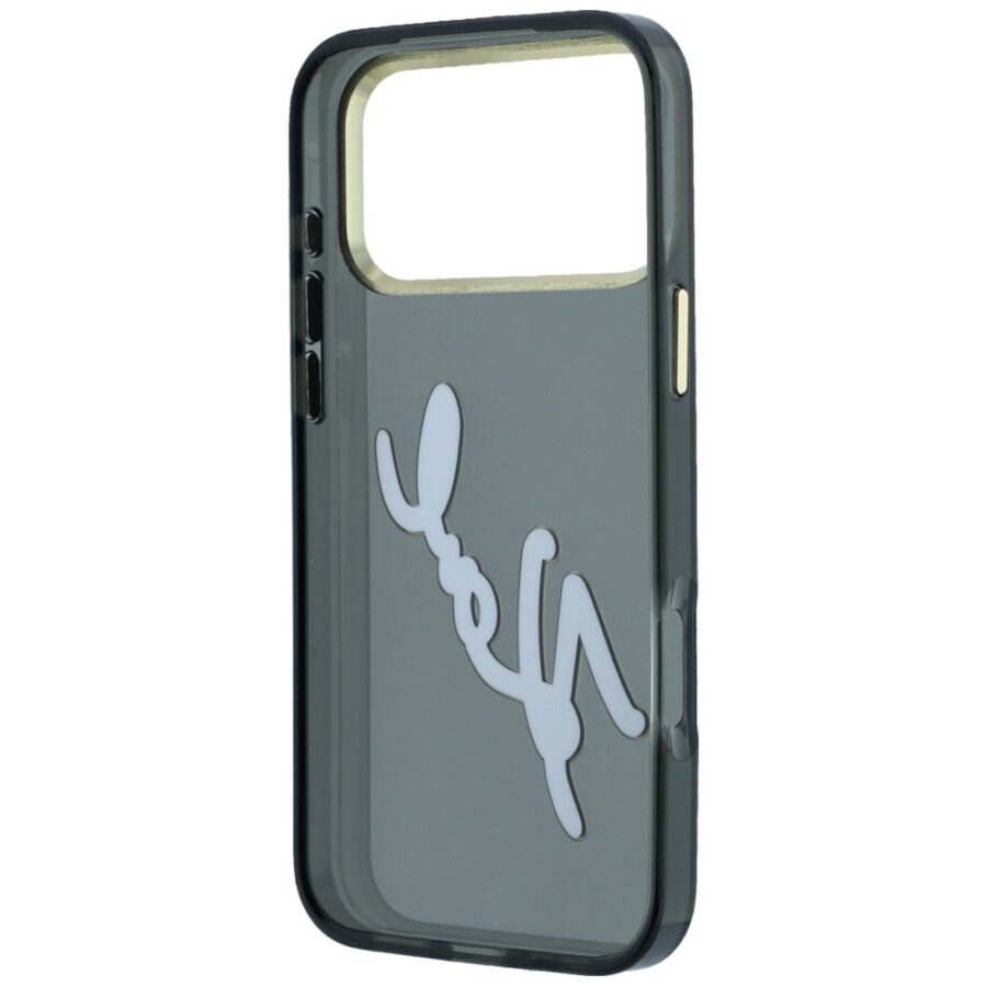 Etui Karl Lagerfeld IML Big Signature Resin Metal Frame do iPhone 18 Pro Max / 17 Pro Max czarny