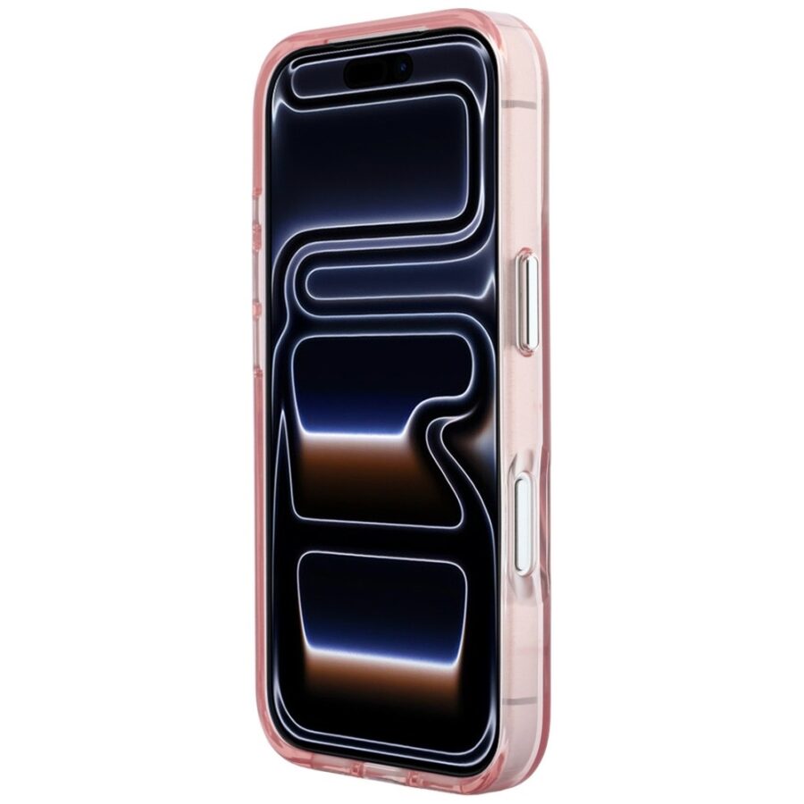 Etui Karl Lagerfeld IML Big Signature Resin Metal Frame do iPhone 18 Pro Max / 17 Pro Max różowy