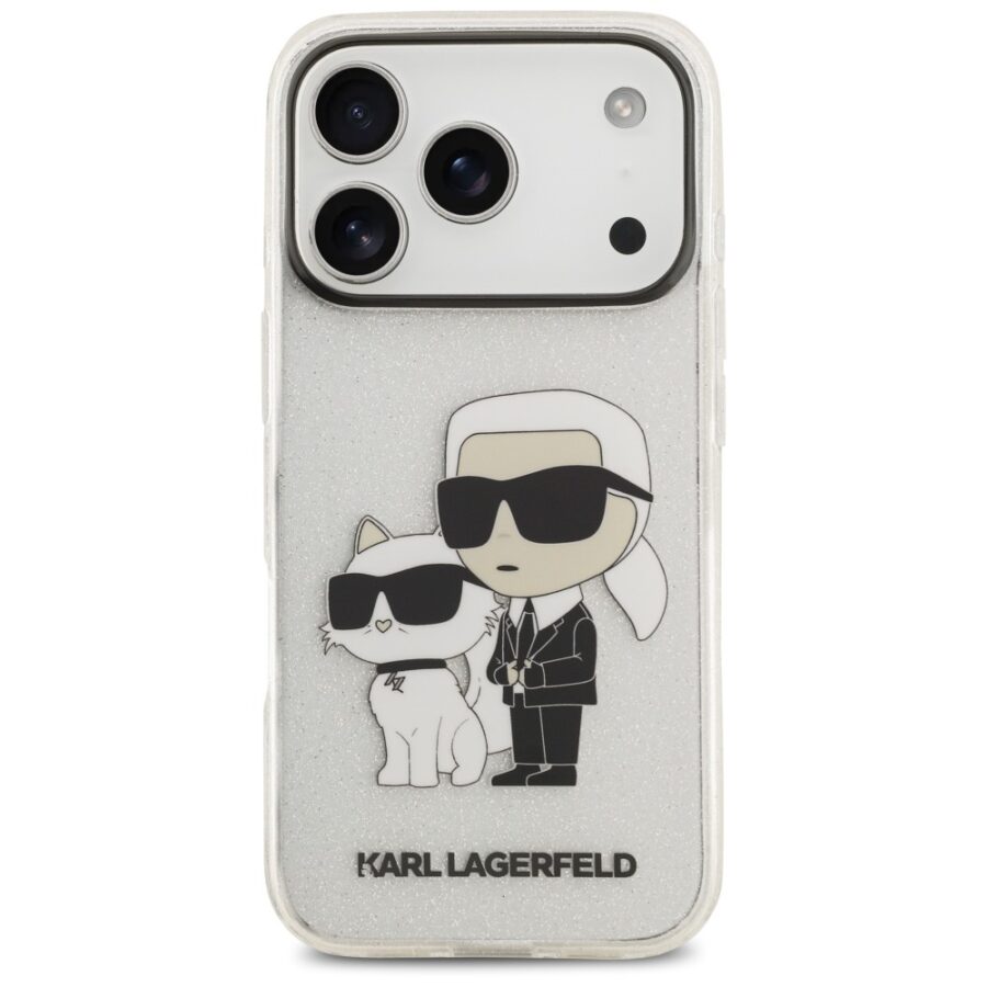 Etui Karl Lagerfeld IML NFT Glitter Karl&Choupette do iPhone 18 Pro Max / 17 Pro Max przezroczysty