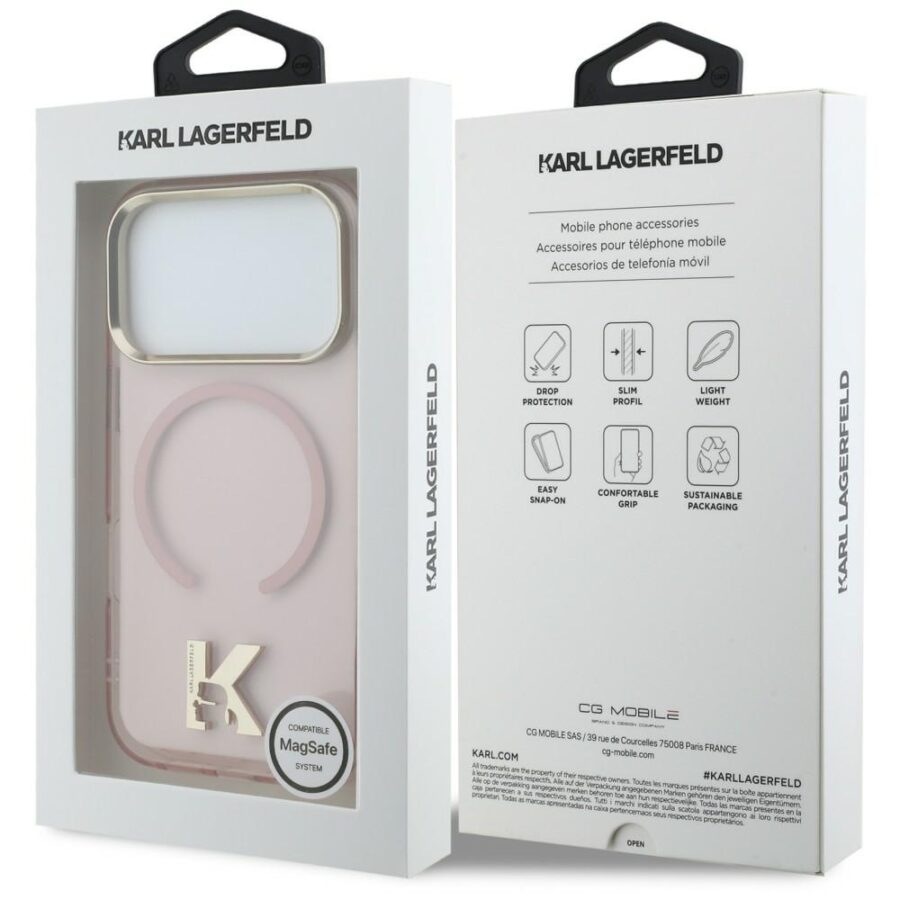 Etui Karl Lagerfeld IML K Head do iPhone 18 Pro Max / 17 Pro Max różowy