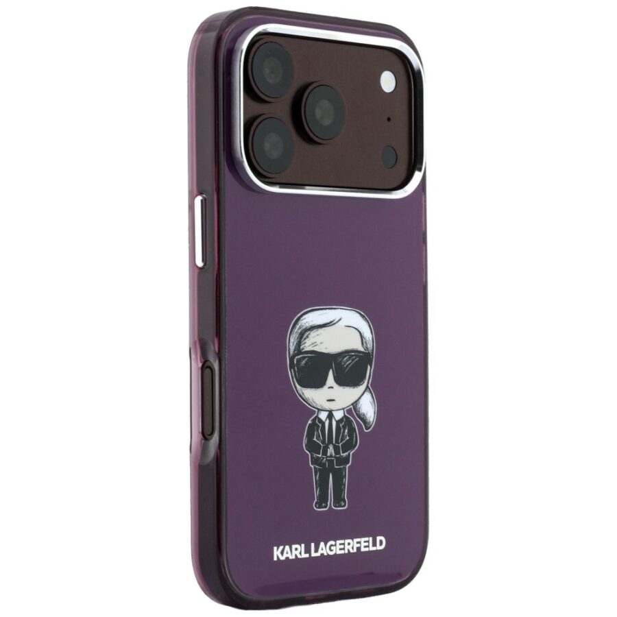 Etui Karl Lagerfeld IML Ikonik Sketch Print MagSafe do iPhone 18 Pro / 17 Pro burgundowy