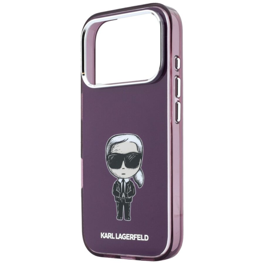 Etui Karl Lagerfeld IML Ikonik Sketch Print MagSafe do iPhone 18 Pro / 17 Pro burgundowy