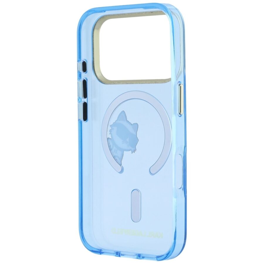 Etui Karl Lagerfeld Peekaboo Logo MagSafe do iPhone 18 Pro Max / 17 Pro Max niebieski