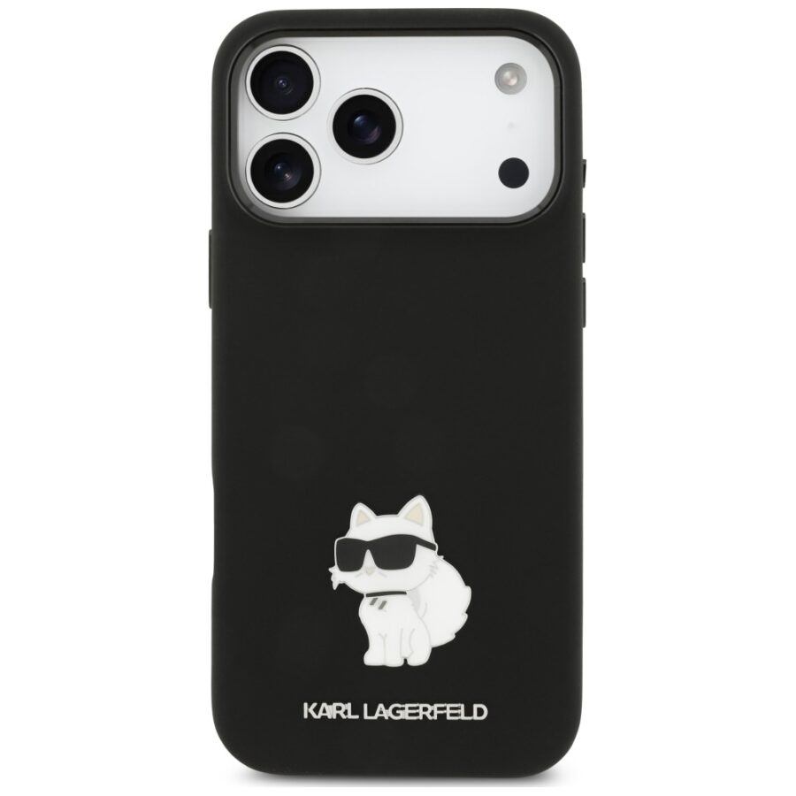 Etui Karl Lagerfeld Silicone Choupette Metal Pin iPhone 18 Pro Max / 17 Pro Max czarny